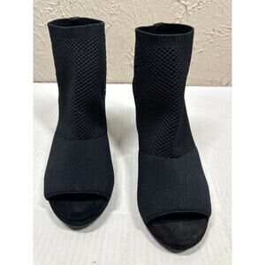Eileen Fisher Margate Open Toe Block Heel Bootie Pull‎ On Comfort Casual Size 6